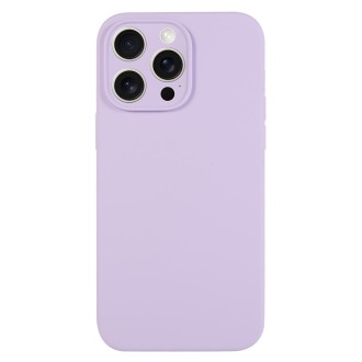 For iPhone 15 Pro Pure Color Liquid Silicone Fine Pore Phone Case(Lilac Purple)