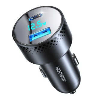 JOYROOM JR-CCD01 53W QC + PD Dual Port Digital Display Car Charger(Black)