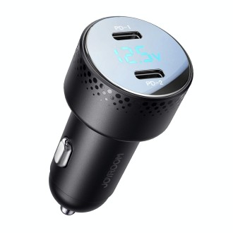 JOYROOM JR-CCD02 70W Dual PD Ports Digital Display Car Charger(Black)