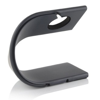 U Shape Aluminum Stand Charger Holder For Apple Watch 38mm / 42mm(Black)