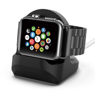 For Apple Watch Smart Watch Silicone Charging Stand Without Charger(Black)