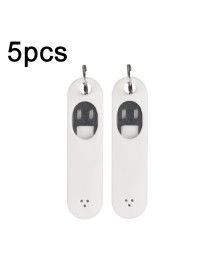 5pcs Eject Sim Card Tray Open Pins Needle Keychain Tool With Silicone Case(White)