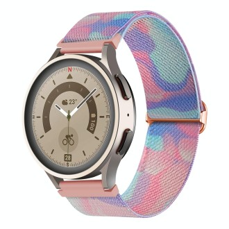 For Coros Pace 2 / Coros Apex 42mm 20mm Painted Colorful Nylon Woven Buckle Watch Band(Water Fluid)