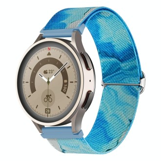 For Coros Apex Pro / Apex 46mm 22mm Painted Colorful Nylon Woven Buckle Watch Band(Ocean Blue)