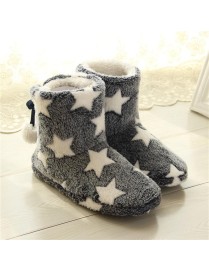 Winter Thick Bottom Home Boots Cotton Slippers For Women, Size: 38-39(Dark Blue)