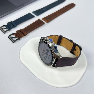 22mm Universal Retro Texture Leather Watch Band(Coffee Color)