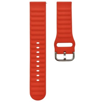 22mm Universal Single Color Silicone Watch Band(Red)