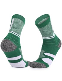 Basketball Socks Thick Towel Bottom High Tube Socks( Green)