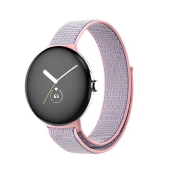 For Google Pixel Watch Nylon Woven Watch Band(Powder Sand)