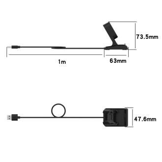 For Xiaomi Mi Watch Lite / Redmi Watch USB Vertical Magnetic Charger Holder with Data Function, Length: 1m(Black)