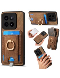 For Xiaomi  14 Pro Retro Splitable Magnetic Card Bag Leather Phone Case(Brown)