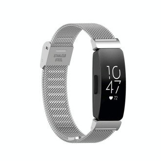 For Fitbit Inspire 3 Buckle Fine Mesh Stainless Ssteel Watch Band(Silver)