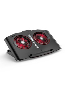 SH-009SR Mute Dual-fan Laptop Radiator Four-speed Adjustable Computer Base for Laptops Under 17.3 inch (Red Light)