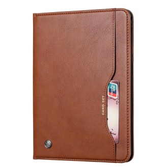 For iPad 10.2 Knead Skin Texture Horizontal Flip Leather Case with Photo Frame & Holder & Card Slots & Wallet(Brown)