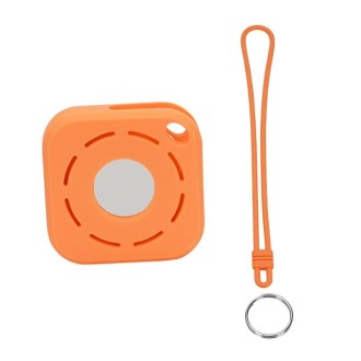 Tracker Anti-Lost Silicone Case For Airtag, Color: Orange+Lanyard+Key Ring