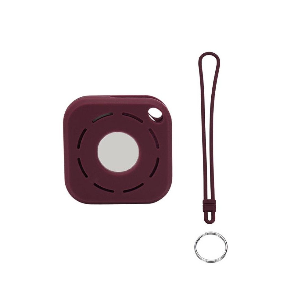 Tracker Anti-Lost Silicone Case For Airtag, Color: Coffee Brown+Lanyard+Key Ring