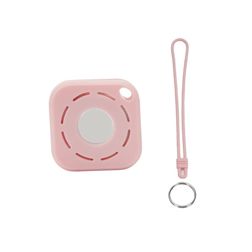 Tracker Anti-Lost Silicone Case For Airtag, Color: Pink+Lanyard+Key Ring