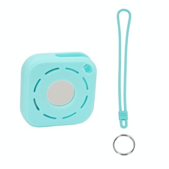 Tracker Anti-Lost Silicone Case For Airtag, Color: Mint Green+Lanyard+Key Ring