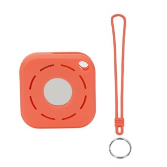 Tracker Anti-Lost Silicone Case For Airtag, Color: Coral+Lanyard+Key Ring