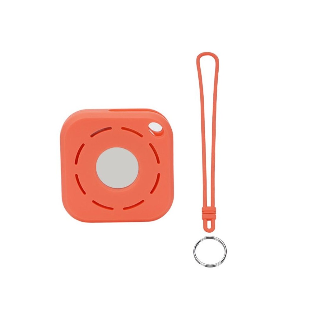 Tracker Anti-Lost Silicone Case For Airtag, Color: Coral+Lanyard+Key Ring