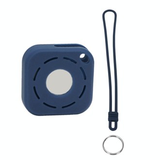 Tracker Anti-Lost Silicone Case For Airtag, Color: Noon Blue+Lanyard+Key Ring