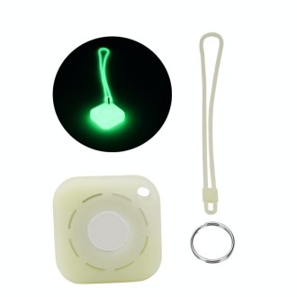 Tracker Anti-Lost Silicone Case For Airtag, Color: Luminous Green+Lanyard+Key Ring