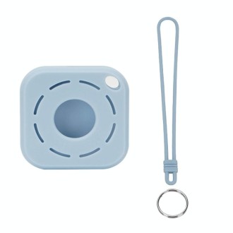 Tracker Anti-Lost Silicone Case For Airtag, Color: Denim Blue+Lanyard+Key Ring