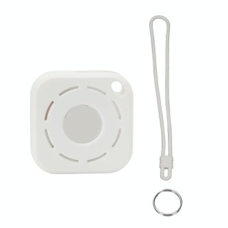 Tracker Anti-Lost Silicone Case For Airtag, Color: White+Lanyard+Key Ring