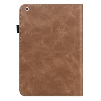 Solid Color Embossed Striped Smart Leather Case For iPad mini 5 / 4 / 3 / 2 / 1(Brown)