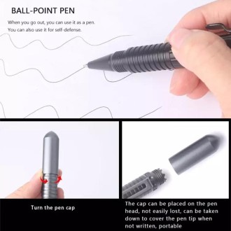 Portable Multi-function Pen Self Defense Supplies Weapons Protection Tool(Black)