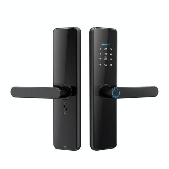 C91 Tuya Smart WiFi Password Fingerprint Electronic Door Lock(Black)