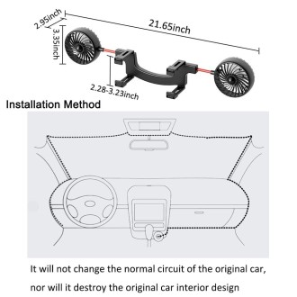 Car Universal Rearview Mirror USB Double Head Electric Fan, Size: 5 inch 24V