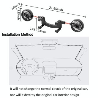 Car Universal Rearview Mirror USB Double Head Electric Fan, Size: 5 inch 12V-24V