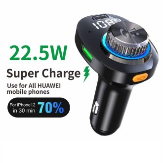 C18 Car Audio Receiver 3.1A Quick Charge USB Device BT 5.0 Color LED Backlight FM Transmitter