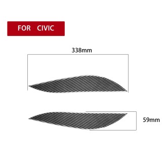 2 PCS / Set Carbon Fiber Car Lamp Eyebrow Decorative Sticker for Honda Civic 2001-2003, Drop Glue Version