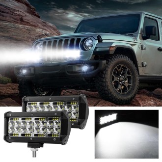 1 Pair D0060 E7 DC9-30V 6000K 12000LM 7 Inch 4 Rows Mixed Light Car Off-road Vehicle Working Light