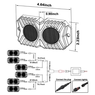 DC12-24V 18/27/36W 6 in 1 Dual-row RGB Mobile Phone Bluetooth APP Control Car Bottom Light / Chassis Light / Yacht Deck Light