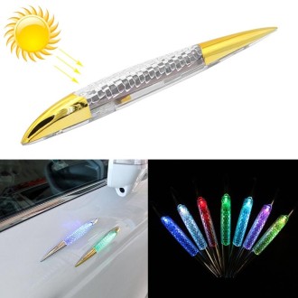 Car Solar Shark Gill Warning Lights Car Door Anti-collision Rear-end Collision LED Dlashing Lamp, Mode: Constant Bright + Flashi