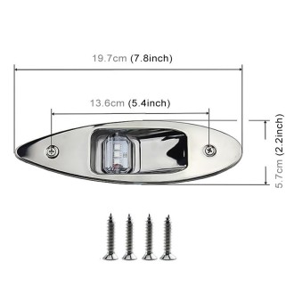 D2944 1W 12V Marine Boat Waterproof Navigational LED Side Bow Tear Drop Lights (Green and Red)