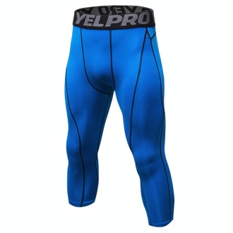 Fitness Running Training Quick Dry, Sweat Wicking, Breathable And Elastic Capris (Color:Blue Size:M)