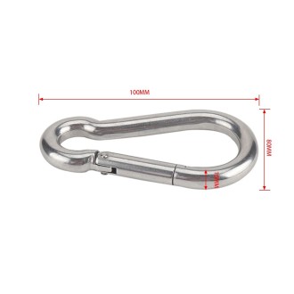 RV Trailer Spring Safety Rope Breakaway Cable, Safety Buckle Size:M10 x 100mm(Dark Grey)