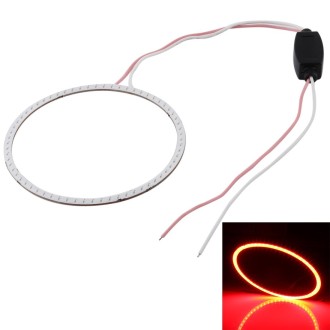 90mm 5W 180LM Angel Eyes Circles Car Headlight COB LED Lights for Vehicles, DC 12-24V (Red Light)