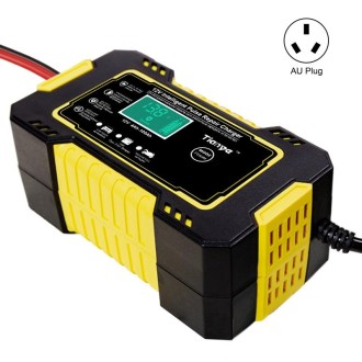 Motorcycle / Car Battery Smart Charger with LCD Creen, Plug Type:AU Plug(Yellow)