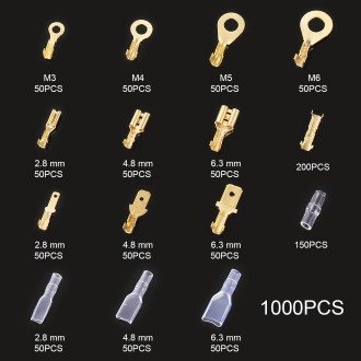 1000 in 1 Cable Spade Plug Connector DIY Terminal Connectors