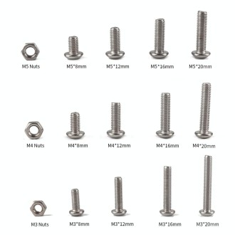 500 PCS 304 Stainless Steel Screws and Nuts Hex Socket Head Cap Screws Gasket Wrench Assortment Set Kit