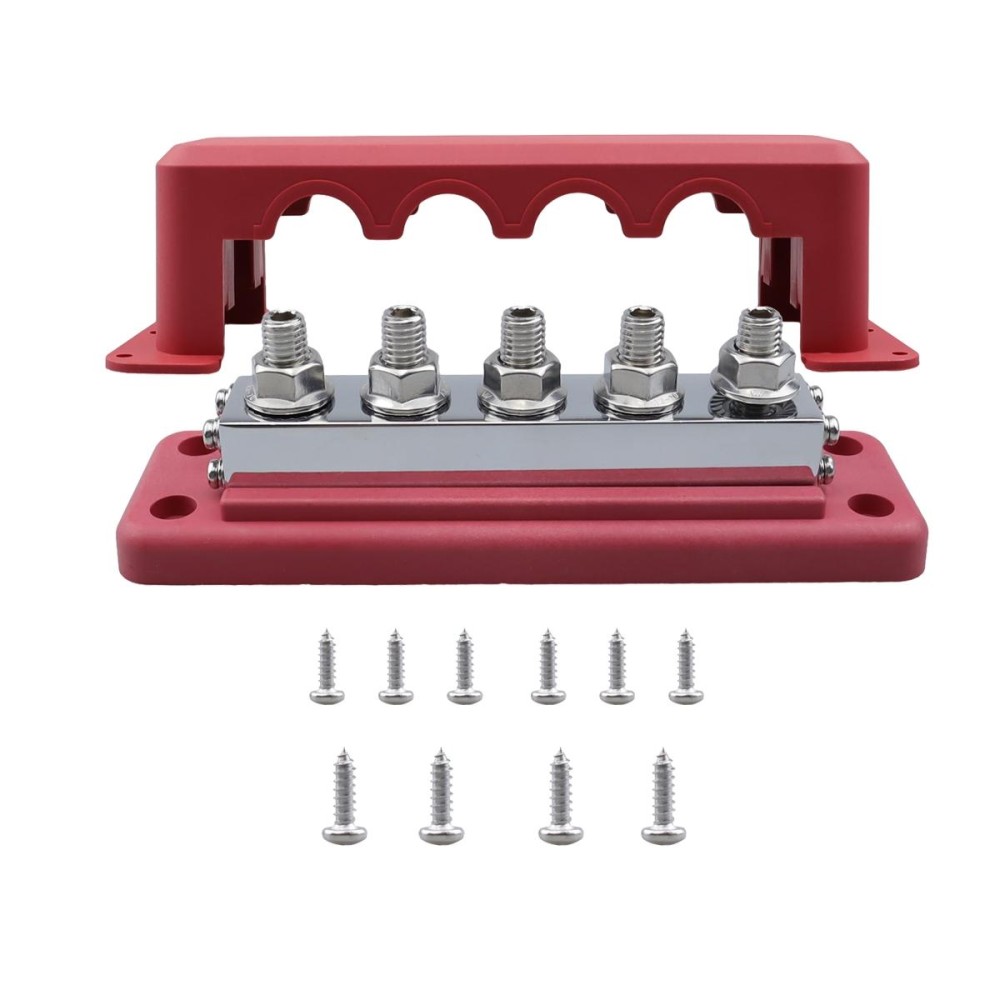 CP-4330-02 600A M10 Power Distribution Block Terminal Studs(Red)