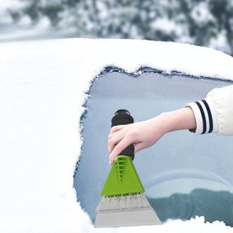 Car De-icer Shovel Multifunctional Frost Scraping Snow Sweeping Brush(Black)