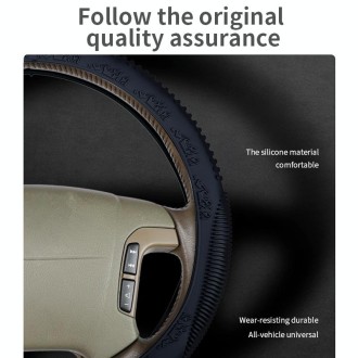 Non-slip Wear-resistant Fire Pattern Silicone Car Steering Wheel Cover, Size: 36-42cm(Army Green)