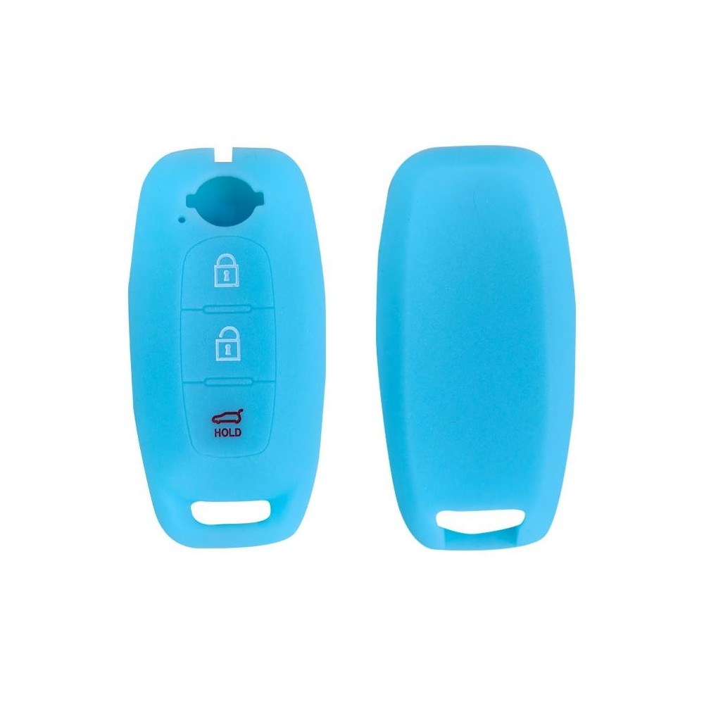 For 2023 Nissan Altima 2pcs Three-Button Key Silicone Protective Case(Luminous Blue)