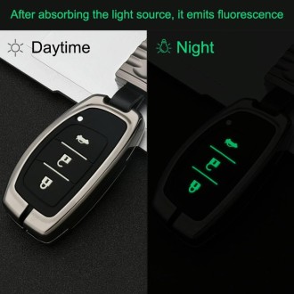 Car Luminous All-inclusive Zinc Alloy Key Protective Case Key Shell for Hyundai F Style Folding 3-button (Colour)